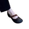 French retro Mary Jane shoes autumn new button thick heel with light mouth single shoes