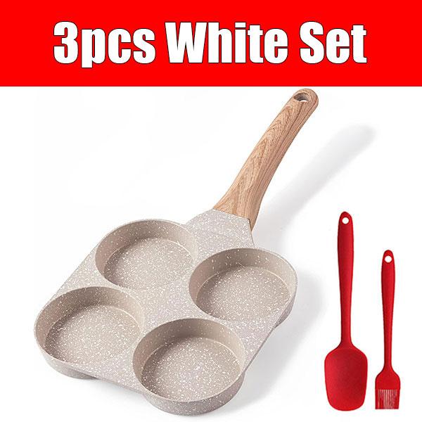 Egg Pan Omelette Pan 4-Cup Nonstick Granite Omelette Skillet Pancake Pan Healthy Egg Cooker Suitable for Gas Stove & Induction