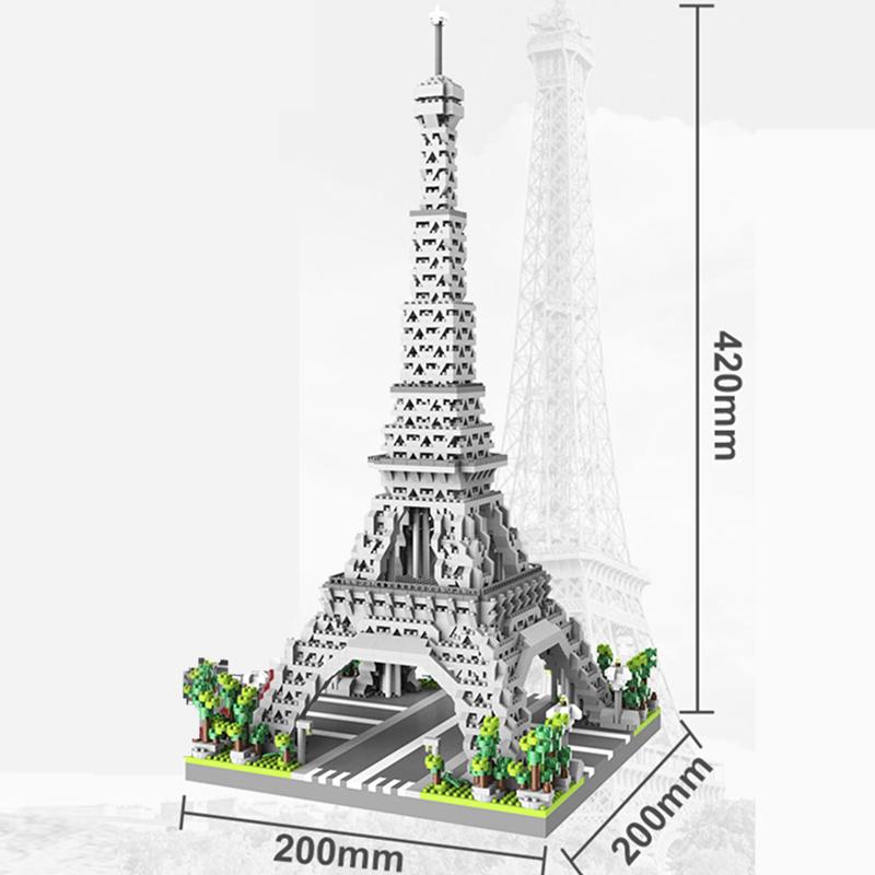 MOC Paris Tower Street View Building Block Mini Diamond Small Particle Assembly Building Block Decoration Toy