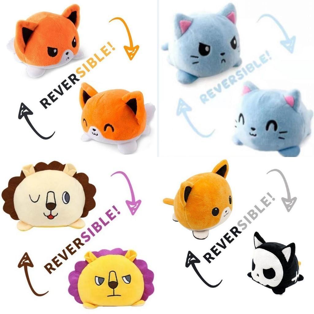 Reversible Flip Cat Plush Stuffed Toy Soft And Cute Animal Doll For Children Gifts