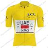 Team Radsporttrikot Set Tadej Pogačar Radsportbekleidung Gelb Grün Rot Gepunktet Weiß Rennrad Trikot Trägerhose