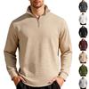 Autumn/Winter Business Casual Men's Loose-Fit Jacquard Half-Zip Sweatshirt with Small Check Collar