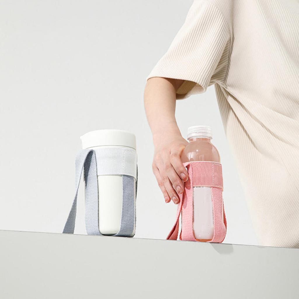 Useful Anti-Hot Cup Sleeve with Adjustable Shoulder Strap Simple Versatile Beverage Bag Reusable Mug Holder