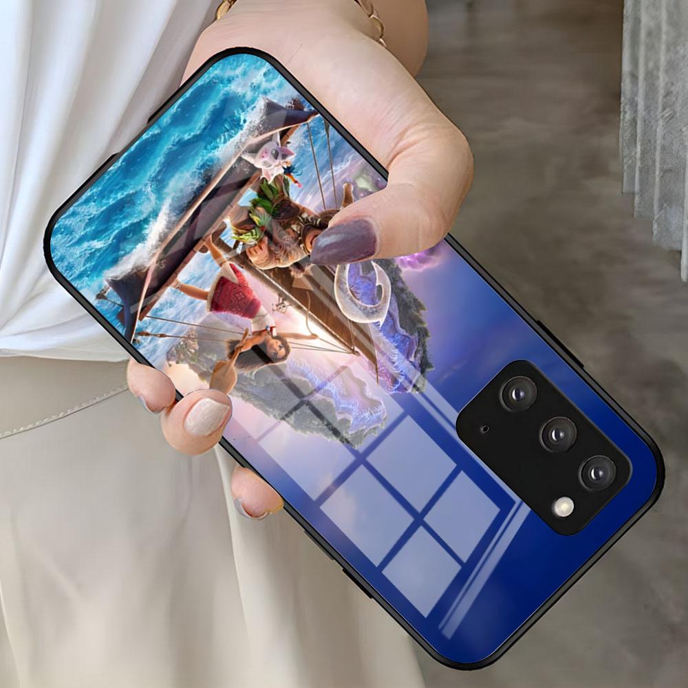 Moana Phone Case For Samsung S25 S24 FE S23 S22 S21 Plus S20 Ultra Note20Ultra Black Glass Cover