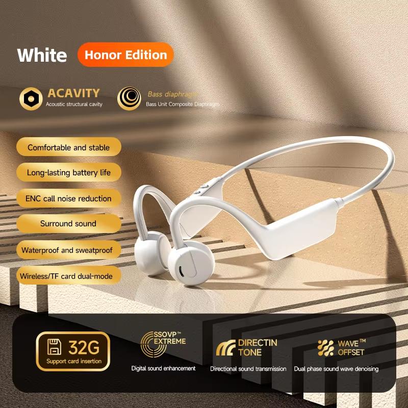 Bone Conduction Headset Wireless Swimming Sports Headphone IPX8 Bluetooth 5.4 With Mic Waterproof Exercise Fitness