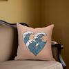 Wave Heart Square Jacquard Pillow Cover for Sofa Office Waist Cushion Cover Home Decorative Pillowcase