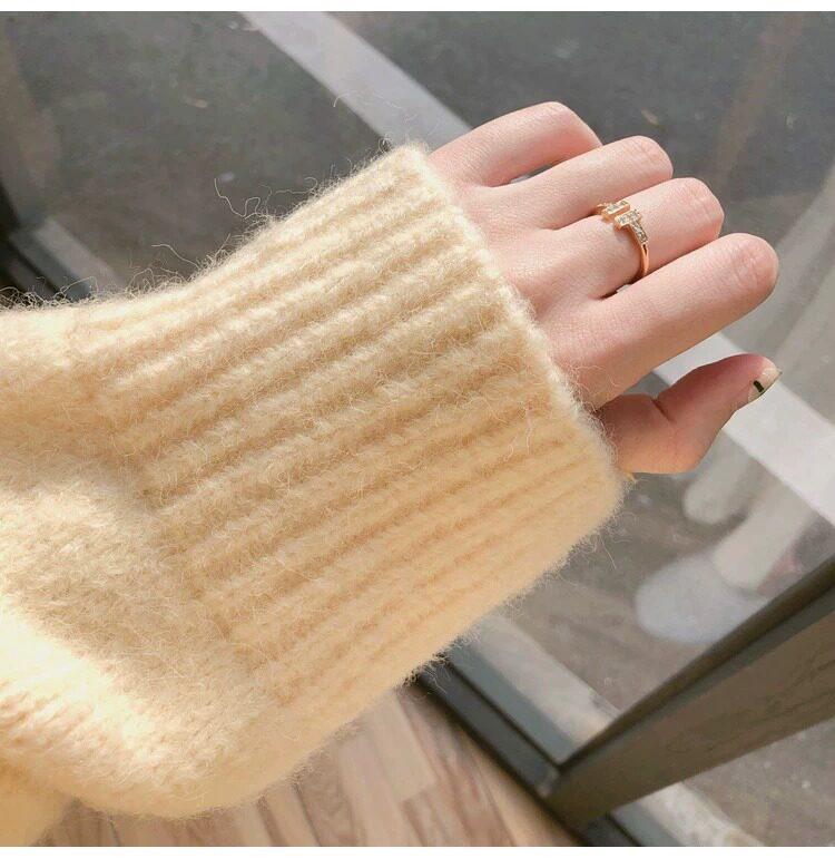 2025 Fall/Winter Women's Mohair Fluffy Loose Sweater - Cozy, Thick Knit in Lazy Style