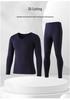 Men's V-Neck Thermal Underwear Set: Modal, Cotton, Wool - Slim Fit, Plus Size Top & Bottoms for Autumn