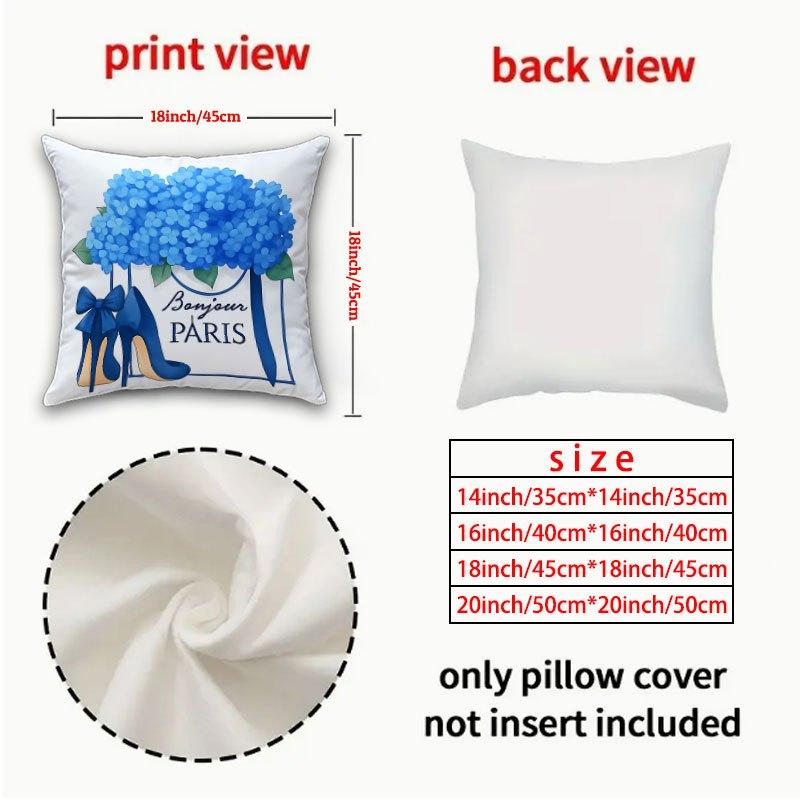Parisian Women'S Fashion Digital Printing Pillow Cover Short Plush Suitable Living Rooms Bedrooms Sofas Throw Cushion Cover