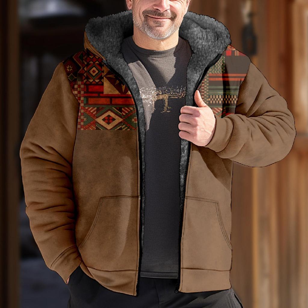 Personalisierter Freizeitdruck für Herren mit langen Ärmeln und Reißverschluss, dicker Baumwollanzug für den Winter