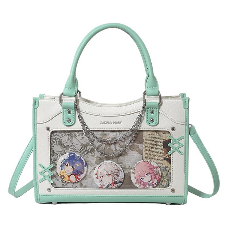 Autumn and winter new niche design pain bag women's large food volume two-dimensional sweet cool handbag college style messenger bag