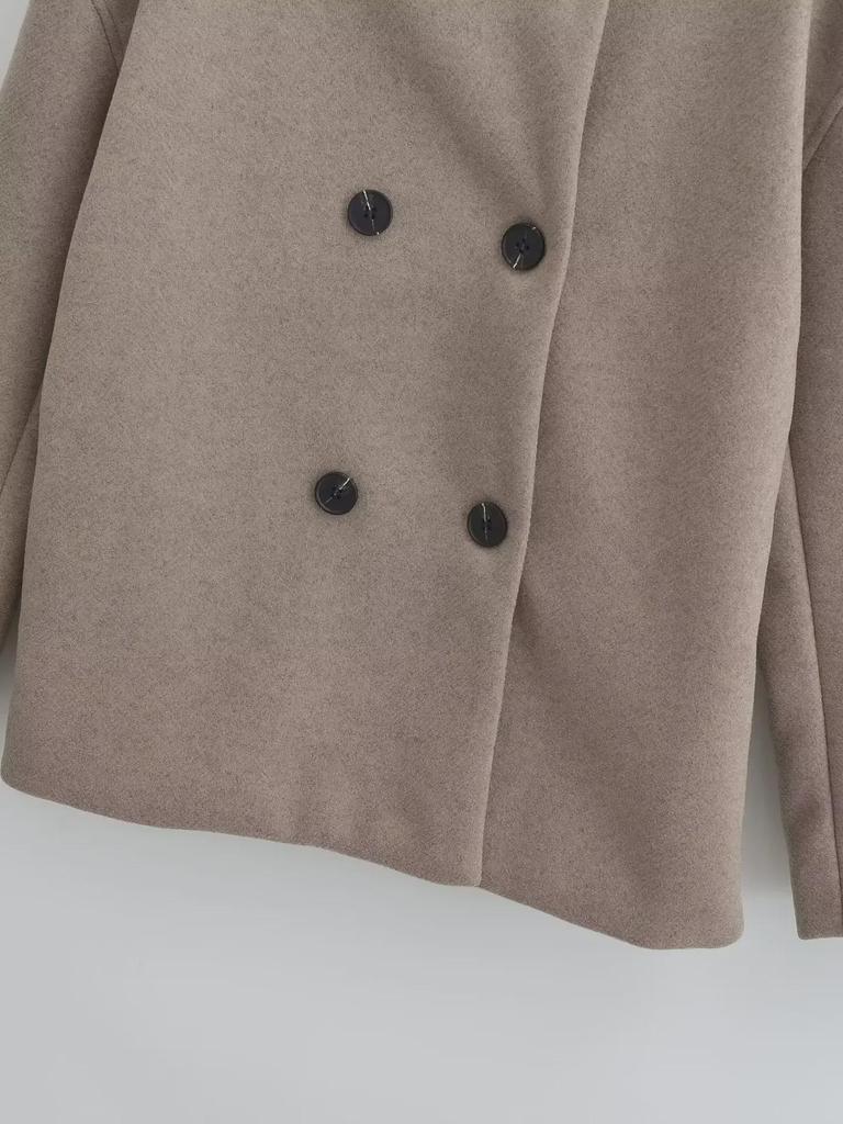 2024 Autumn/Winter Women's Two-Tone Wool Coat: European & American Street Fashion