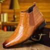 Men Chelsea Boots Fashion Pointed Ankle Boots Luxury High Top Leather Boots for Men Italy Brand Dress Boot Casual Business Botas