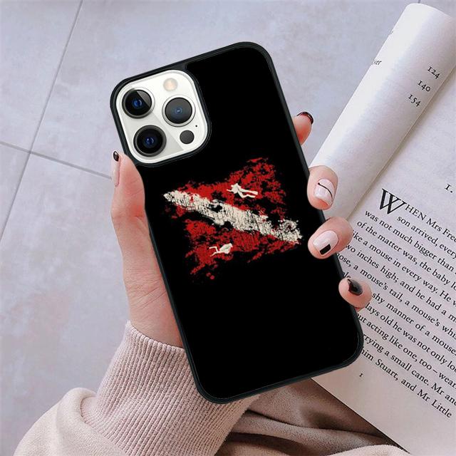 Scuba Diving Dive Flag phone Case Cover For iPhone 5 6 7 8 Plus X XR XS SE2020 Apple 11 12 13 mini Pro Max Galaxy Note10 S20 S21