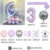 41pcs 4D Disco Balloon Cream Purple Number Birthday Balloon Set Music Enthusiasts Birthday Balloon Festive Party Decoration