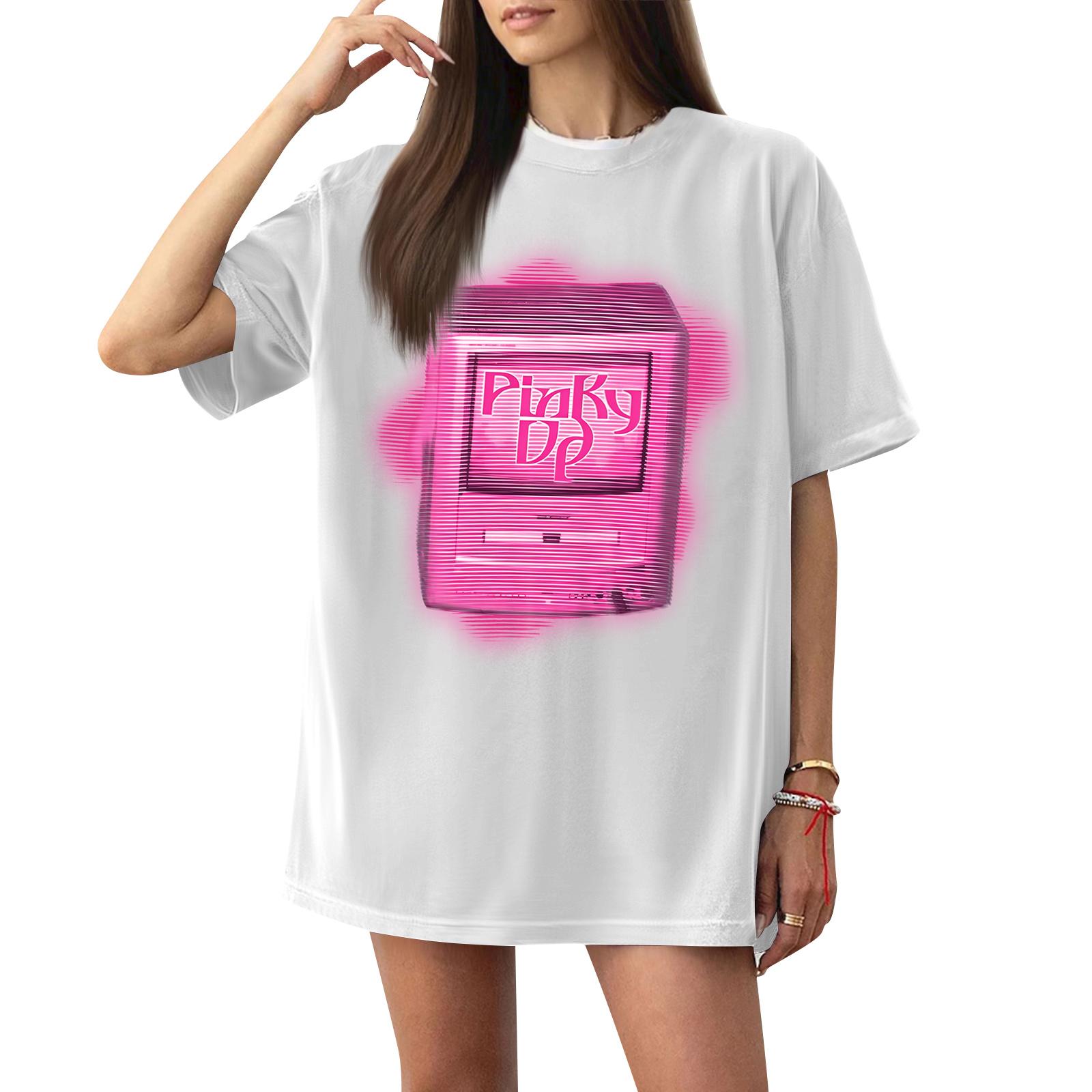 

Women s Casual Letter Print Short-sleeved Top T-shirt XL білий