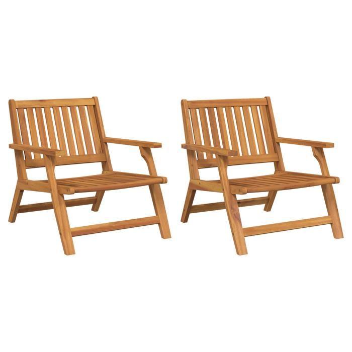 VidaXL Garden Chairs 2 Pcs 76x67x73.5 Cm Solid Acacia Wood 367826