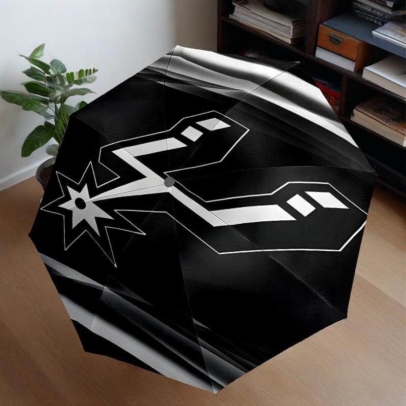 Antonio Spurs Logo Umbrella 8-Frame for Travel, Camping, Casual Lightweight Portable Umbrella, Essential for Every Family Holidays Gift