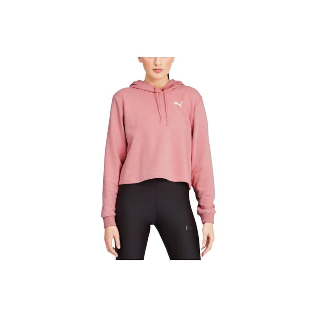 Puma Style Cat Cropped Hoodie Women Tops Bridal-Pink 587162-14