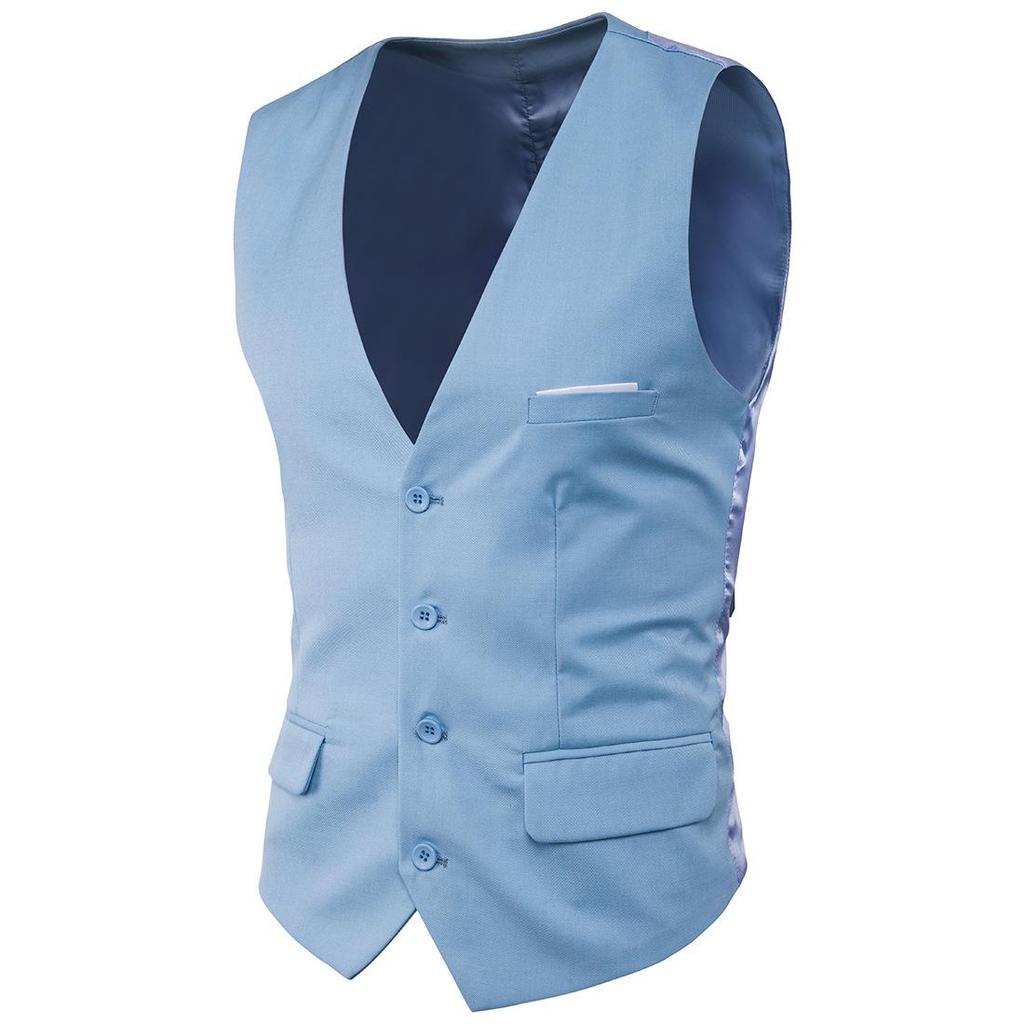 Men's Slim Fit Pure Color Business Wedding Vest