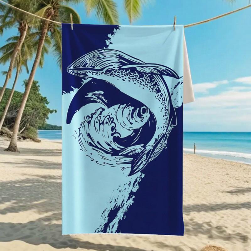 Ultra Absorbent Microfiber Beach Towel With Sea Turtle Print Quick Dry Large Size 70x140cm Pool Vacation Travel