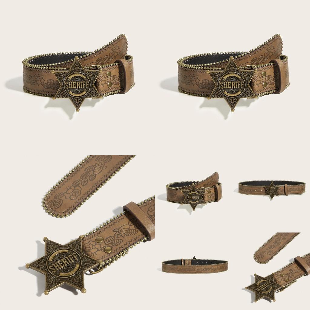 Punk Leather Belt With Metal Snap Buckle For Casual Youth Fashion