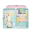 Gradient Color 18-Piece Stainless Steel Nail Clipper and Pedicure Set with Eyebrow Trimming Scissors
