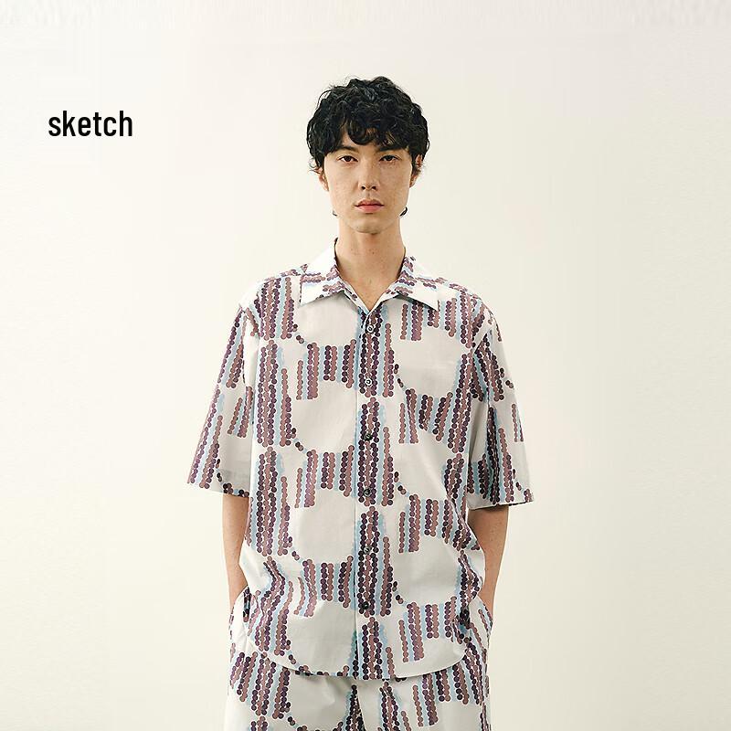 CROQUIS Men s Loose Fit Cotton Short-Sleeved Shirt S