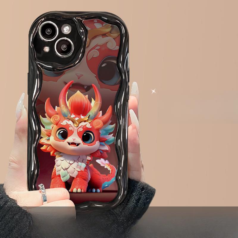 Applicable To Apple 15 Mobile Phone Case IPhone 14 Promax Magic Beast Colorful Dragon Lanyard 13/12 Silicone 11 Anti-fall 6