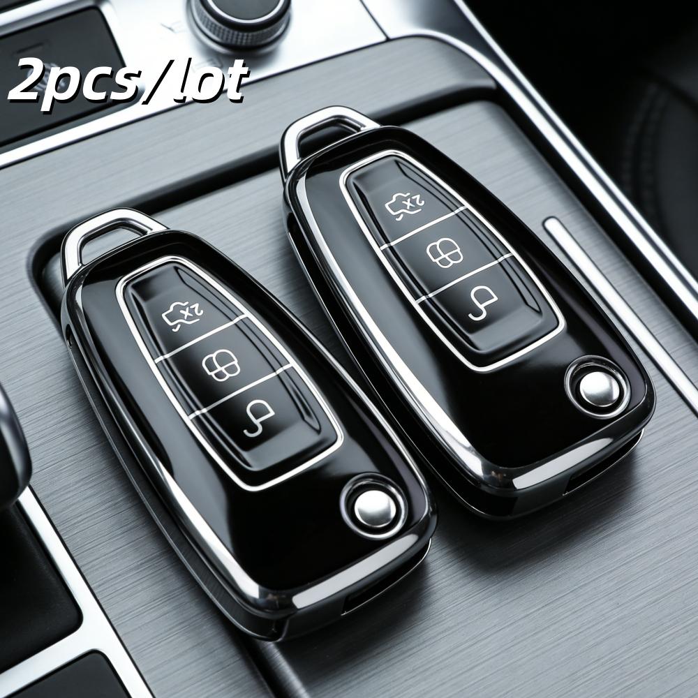 

2pcs Car Key Case Covers For Ford Focus 3 4 Mondeo MK3 MK4 Fiesta Ecosport Kuga ST C-Max B-Max