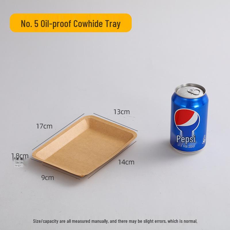 Disposable Kraft Paper Square Plates for Food & BBQ Snacks - Food-Grade Tray for Fresh Produce & Fruit