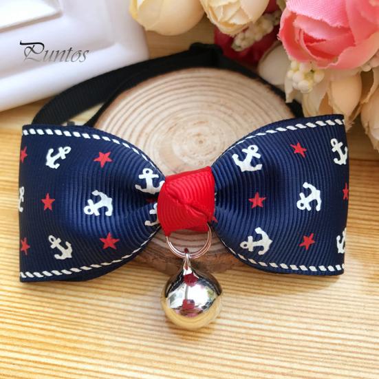 Bowknot Metal Bell Pendant Fashion Printed Pet Dog Cats Puppy Bow Tie Collar