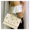 COACH Klare 21 Printed Flap Chain Daisy Flower Embroidery Leather Accordion Bag Shoulder Crossbody Bag Small Women's White