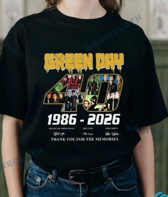 Green Day 40th Anniversary 1986-2026 Thank You For The Memories T-shirt XXXL