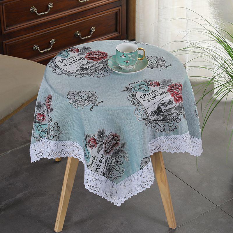Household Minimalist Dining Table Cloth Countryside Style Small Round Table Cover Rectangular Floral Lace Universal Tablecloth