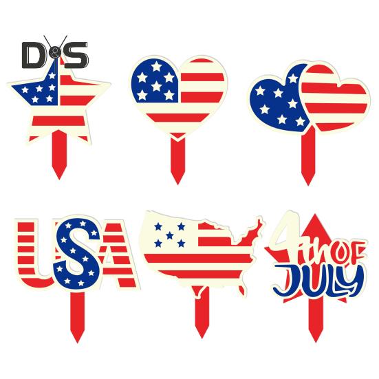 Star Patriotic Garden Stake American Style Outdoor Stake 4th of July Holiday Decor for Home Independence Day Yard Lawn Decoration