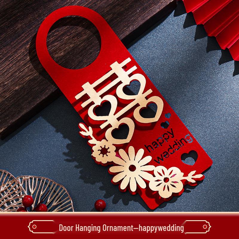 Creative Double Happiness Wedding Door Handle Ornament - New Home Decoration