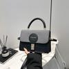 Casual Simple and Fresh Design Splicing 2025 New Texture Simple and Fashionable Summer Shoulder Portable Small Square Bag Women