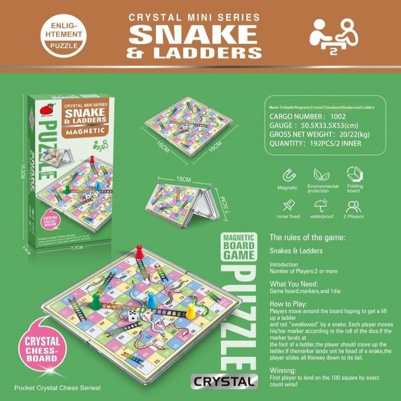 Magnetic Folding Chess Set Portable Durable Crystal Chessboard Tabletop Game for Travel Family Game Night A