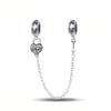 S925 Silver Black Safety Chain DIY Bracelet Accessories Fashion Jewelry Making Supplies for Girls