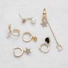 ANENJERY Cyrkon Gwiazda Serce Perła Chwost Litera D Kolczyki Koła Dla Kobiet Osobisty 6-częściowy Zestaw Kolczyków