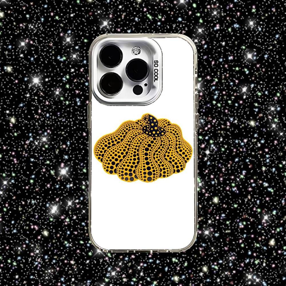 Y-yayoi K-Kusama Art Phone Case For iPhone 16,15,14,13,12,11,Pro,XS,Max,Plus,Mini,SE White Candy Matte Shockproof Cover