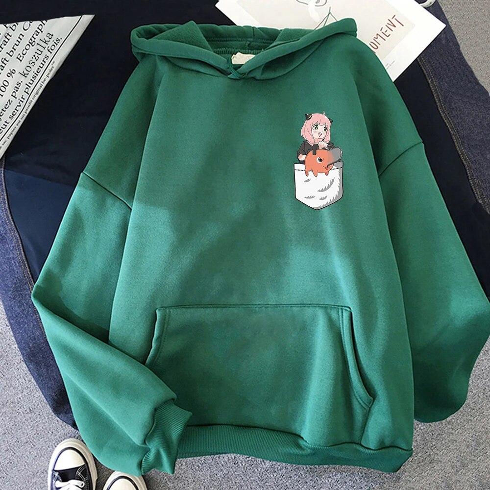 Cute Anya and Pochita Classic Hoodie Hoodies Winter Anime SPY X FAMILY Women Spring/Autumn Unisex Sweatshirt Harajuku Sudaderas Unisex