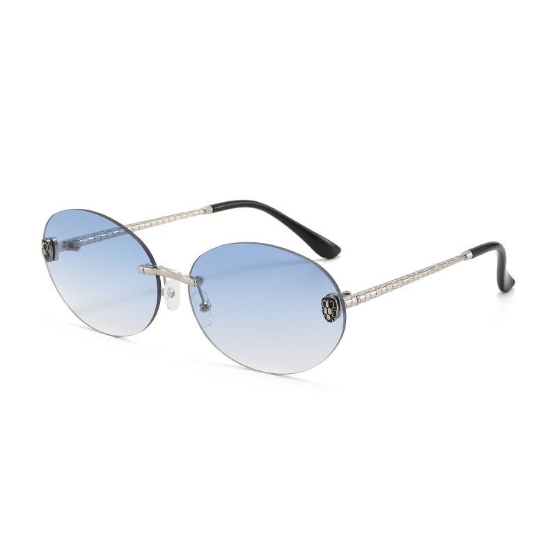 Retro Oval Frame Sunglasses For Women Uv400 Protection Summer Fashion Accessories