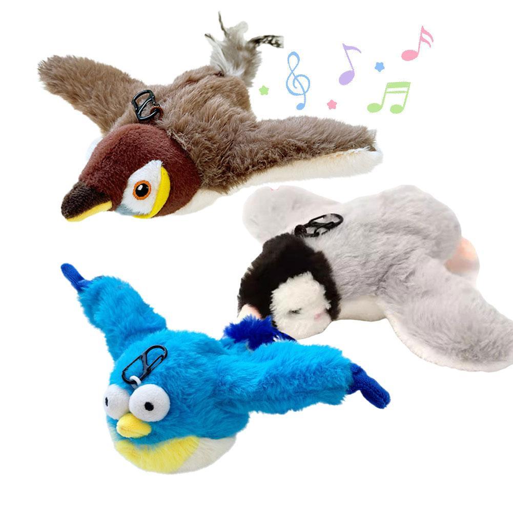 Interactive Flying Bird Cat Toy with Catnip Flapping Chirping Bird Cat Toy for Kittens And Cats