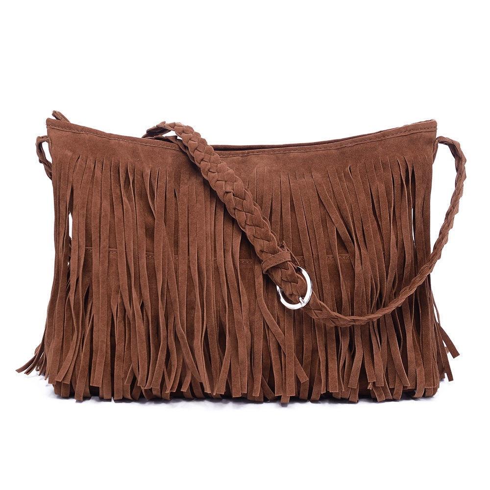 suede fringe bolsa