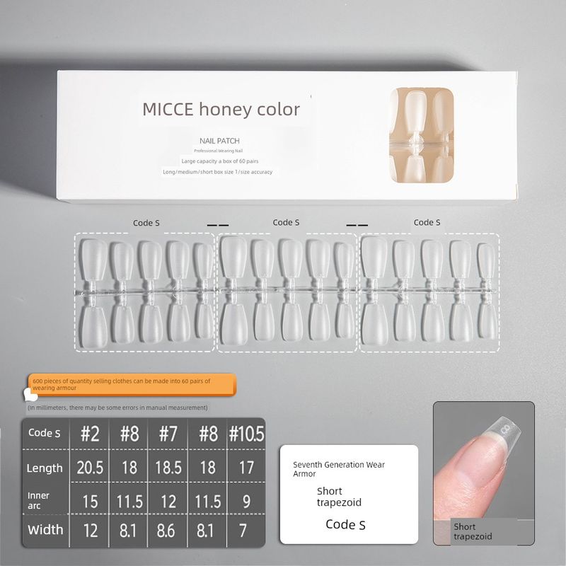 

Wear Nail Special Nail Tip Wholesale Large Package Size Free Engraving Grinding Ultra-Thin Nail Stickers Long Medium Short Nail Tip Short Trapezoid-size S [600 Pieces for Volume]]