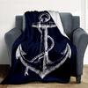 Nautical Anchor Flannel Blanket Throw Blanket Soft Warm Sofa Bed Camping Car Home Decor Unique Christmas Gift C9302792