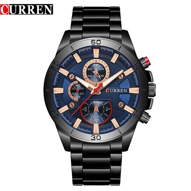Fashion Full Stainless Steel Watches Top Brand CURREN Casual Mens Watch Analog Sport Wristwatch Quartz Clock Male Erkek Saat 8275