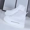 Fashion 8CM casual small white shoes High Top Wedge Sneakers Casual Shoes Lace Up Heels Black White Sneakers High Fashion Walking shoes